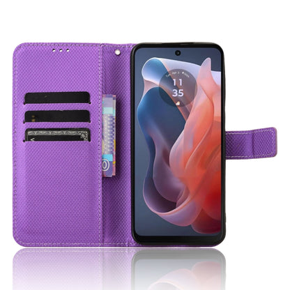 For Motorola Moto G Play 4G 2024 Diamond Texture Leather Phone Case(Purple) - Motorola Cases by buy2fix | Online Shopping UK | buy2fix