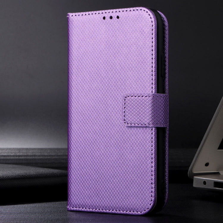 For Motorola Edge 2024 5G Diamond Texture Leather Phone Case(Purple) - Motorola Cases by buy2fix | Online Shopping UK | buy2fix