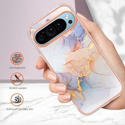 For Google Pixel 9 / 9 Pro Electroplating IMD TPU Phone Case(White Marble) - Google Cases by buy2fix | Online Shopping UK | buy2fix