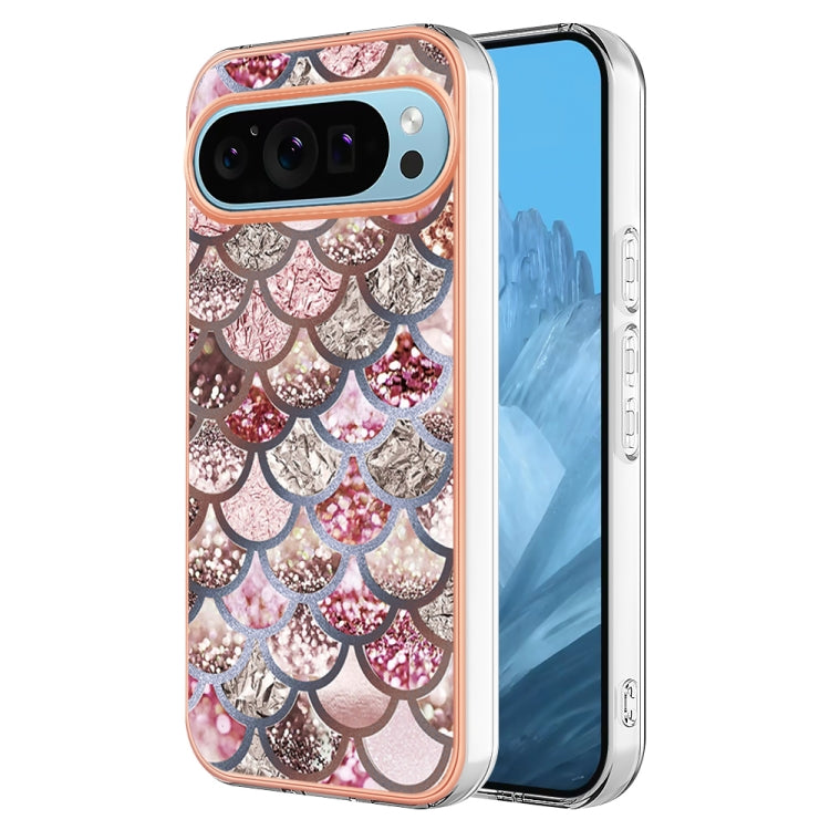 For Google Pixel 9 / 9 Pro Electroplating IMD TPU Phone Case(Pink Scales) - Google Cases by buy2fix | Online Shopping UK | buy2fix