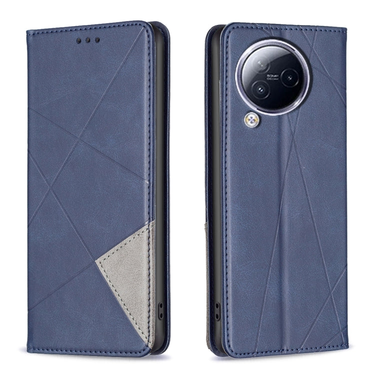 For Xiaomi Civi 3 5G Rhombus Texture Magnetic Leather Phone Case(Blue) - Xiaomi Cases by buy2fix | Online Shopping UK | buy2fix