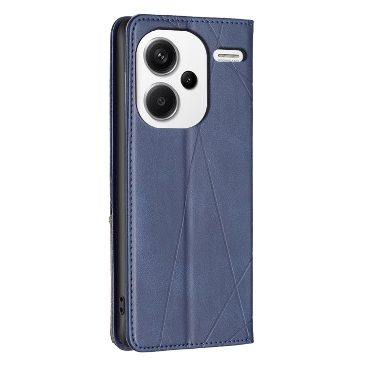 For Xiaomi Redmi Note 13 Pro+ 5G Rhombus Texture Magnetic Leather Phone Case(Blue) - Xiaomi Cases by buy2fix | Online Shopping UK | buy2fix