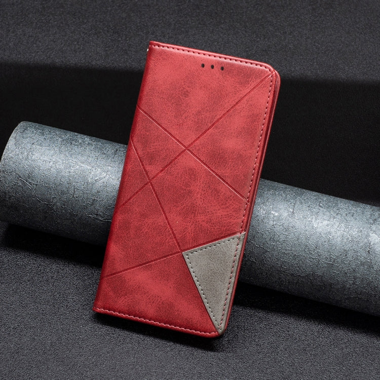 For Xiaomi Redmi Note 13 4G Global Rhombus Texture Magnetic Leather Phone Case(Red) - Note 13 Cases by buy2fix | Online Shopping UK | buy2fix