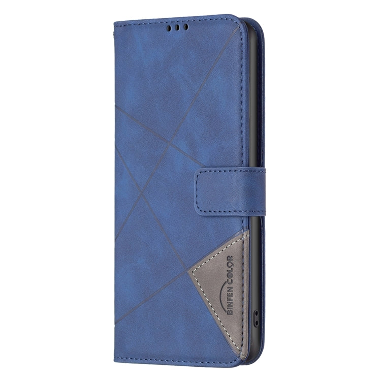 For Google Pixel 9 Magnetic Buckle Rhombus Texture Leather Phone Case(Blue) - Google Cases by buy2fix | Online Shopping UK | buy2fix