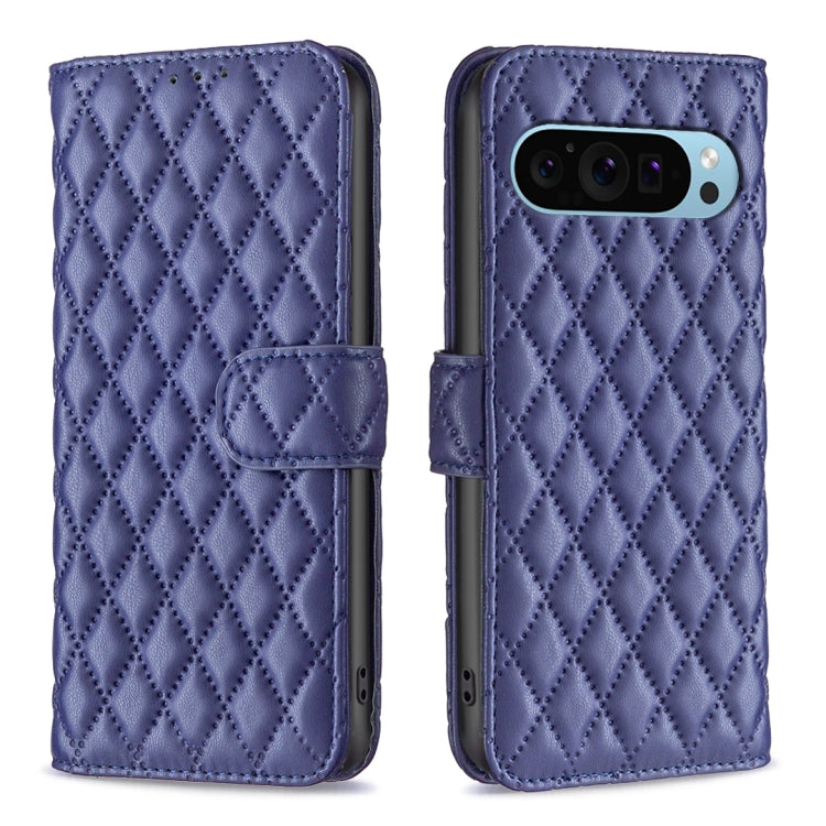 For Google Pixel 9 Pro Diamond Lattice Wallet Leather Flip Phone Case(Blue) - Google Cases by buy2fix | Online Shopping UK | buy2fix