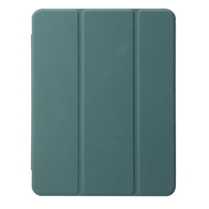 For iPad Pro 13 2024 Clear Acrylic 3-Fold Leather Tablet Case(Dark Green) - iPad Pro 13 2024 Cases by buy2fix | Online Shopping UK | buy2fix