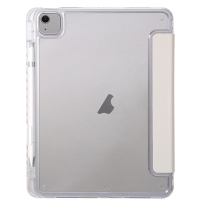 For iPad Air 13 2024 Clear Acrylic 3-Fold Leather Tablet Case(Grey) - iPad Air 13 2024 Cases by buy2fix | Online Shopping UK | buy2fix