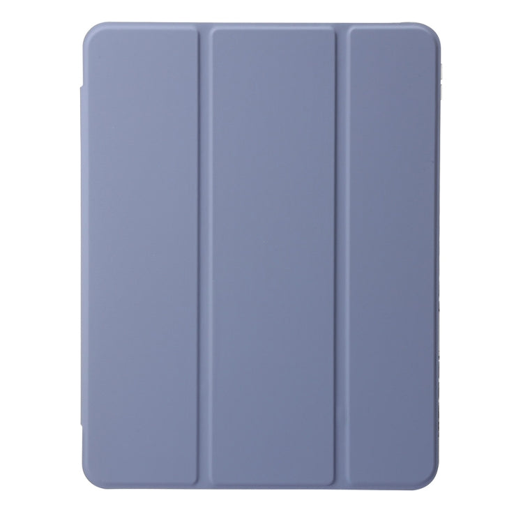 For iPad Pro 11 2024 Clear Acrylic 3-Fold Leather Tablet Case(Lavender Purple) - iPad Pro 11 2024 Cases by buy2fix | Online Shopping UK | buy2fix