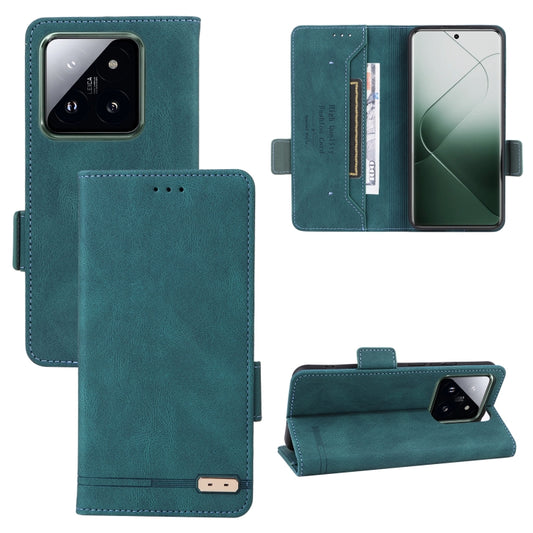 For Xiaomi 14 Pro Magnetic Clasp Leather Phone Case(Green) - 14 Pro Cases by buy2fix | Online Shopping UK | buy2fix