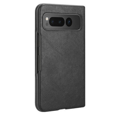 For Google Pixel Fold Litchi Texture Back Cover Phone Case(Black) - Google Cases by buy2fix | Online Shopping UK | buy2fix