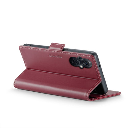 For OPPO Reno8 Lite Global CaseMe 023 Butterfly Buckle Litchi Texture RFID Anti-theft Leather Phone Case(Wine Red) - OPPO Cases by CaseMe | Online Shopping UK | buy2fix