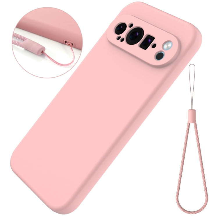 For Google Pixel 9 Pro Pure Color Liquid Silicone Shockproof Phone Case(Pink) - Google Cases by buy2fix | Online Shopping UK | buy2fix