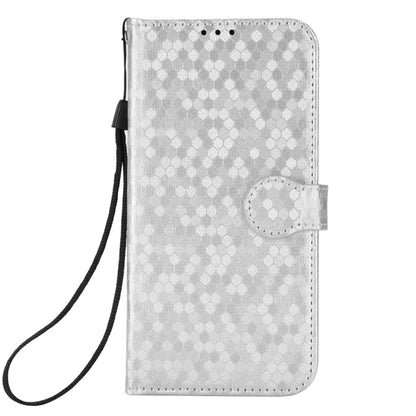 For Google Pixel 9 Pro Honeycomb Dot Texture Leather Phone Case(Silver) - Google Cases by buy2fix | Online Shopping UK | buy2fix