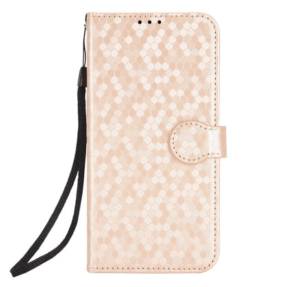 For Google Pixel 9 Honeycomb Dot Texture Leather Phone Case(Gold) - Google Cases by buy2fix | Online Shopping UK | buy2fix