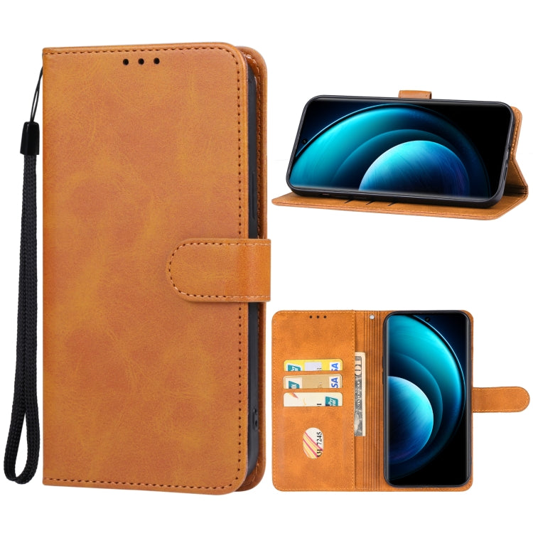 For vivo X100 Pro Leather Phone Case(Brown) - X100 Pro Cases by buy2fix | Online Shopping UK | buy2fix