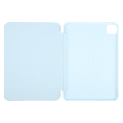 For iPad Pro 11 2024 GEBEI 3-folding Holder Shockproof Flip Leather Tablet Case(Sky Blue) - iPad Pro 11 2024 Cases by GEBEI | Online Shopping UK | buy2fix