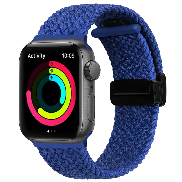 Magnetic Fold Clasp Woven Watch Band For Apple Watch Ultra 49mm(Blue) - Watch Bands by buy2fix | Online Shopping UK | buy2fix