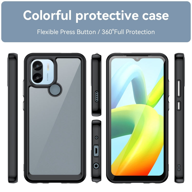 For Xiaomi Poco C51 Colorful Series Acrylic Hybrid TPU Phone Case(Black) - Xiaomi Cases by buy2fix | Online Shopping UK | buy2fix