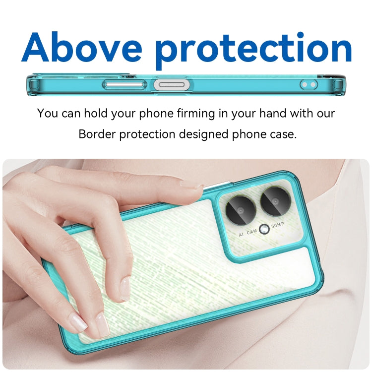 For Xiaomi Poco C65 Colorful Series Acrylic Hybrid TPU Phone Case(Transparent Blue) - Xiaomi Cases by buy2fix | Online Shopping UK | buy2fix