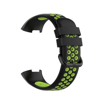 For Fitbit Charge 4 / Charge 3 / Charge 3 SE Watch Button Two Colors Silicone Replacement Strap Watchband(Black Lime) - Watch Bands by buy2fix | Online Shopping UK | buy2fix