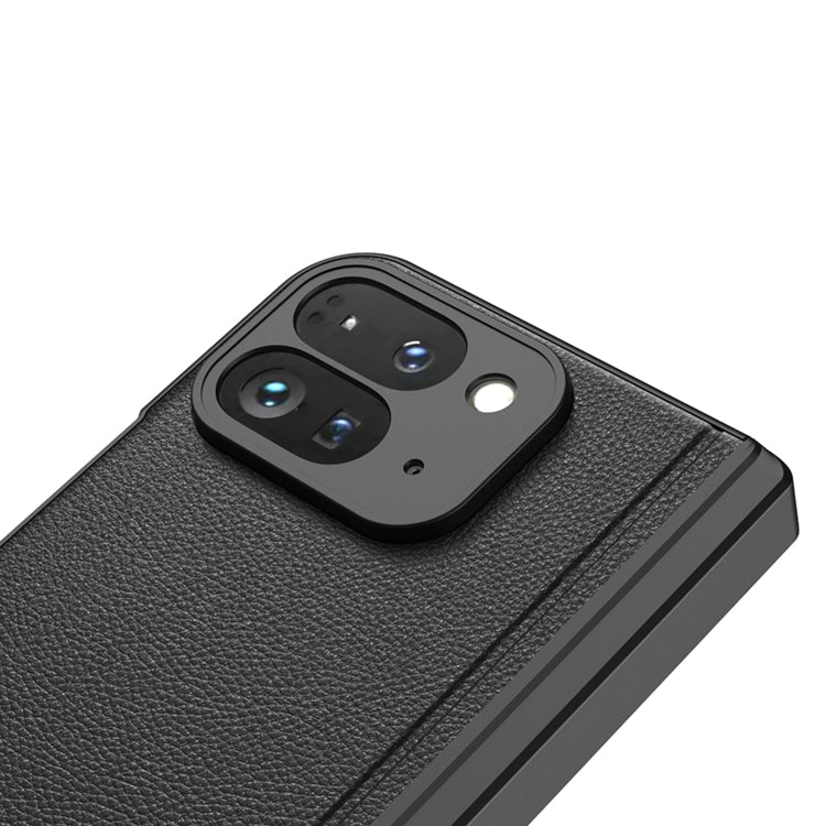 For Google Pixel 9 Pro Fold GKK Integrated Fold Hinge Leather Phone Case with Holder(Black) - Google Cases by GKK | Online Shopping UK | buy2fix