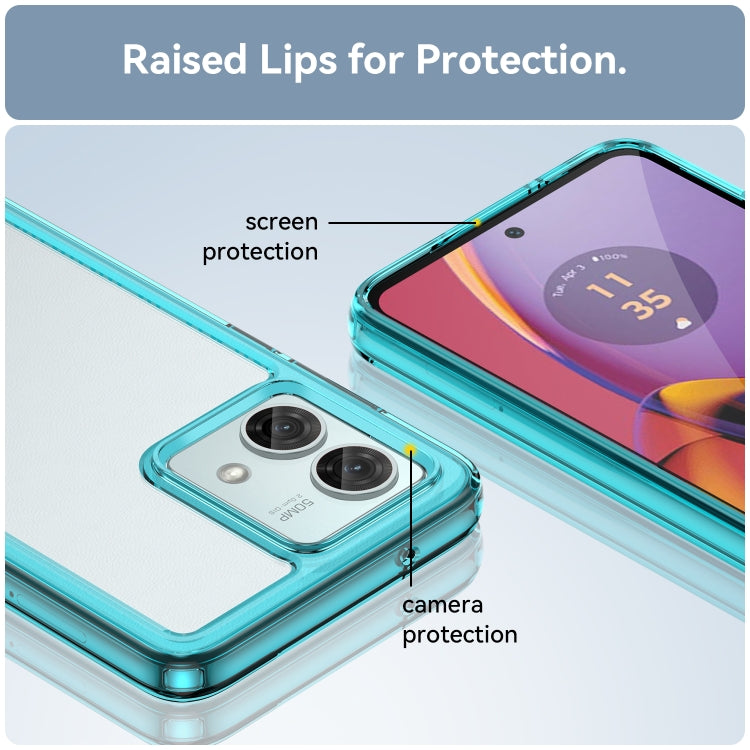 For Motorola Moto G84 Colorful Series Acrylic Hybrid TPU Phone Case(Transparent Blue) - Motorola Cases by buy2fix | Online Shopping UK | buy2fix