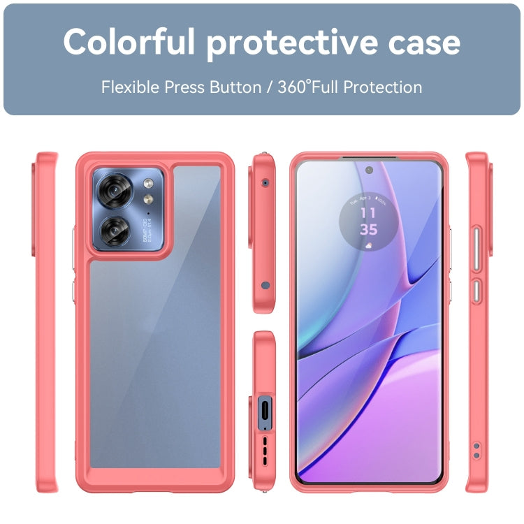 For Motorola Edge 2023 Global Colorful Series Acrylic Hybrid TPU Phone Case(Red) - Motorola Cases by buy2fix | Online Shopping UK | buy2fix