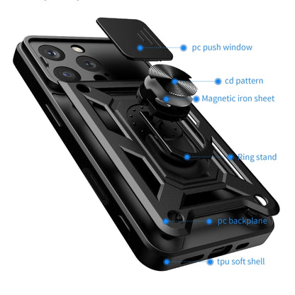 For iPhone 16 Pro Sliding Camera Cover Design TPU+PC Phone Case(Blue) - iPhone 16 Pro Cases by buy2fix | Online Shopping UK | buy2fix