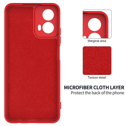 For Motorola Moto G34 Pure Color Liquid Silicone Shockproof Phone Case(Red) - Motorola Cases by buy2fix | Online Shopping UK | buy2fix