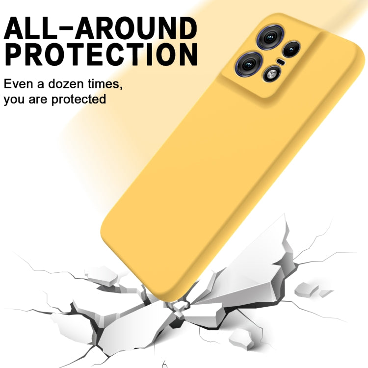 For Motorola Edge 50 Pro Pure Color Liquid Silicone Shockproof Phone Case(Yellow) - Motorola Cases by buy2fix | Online Shopping UK | buy2fix