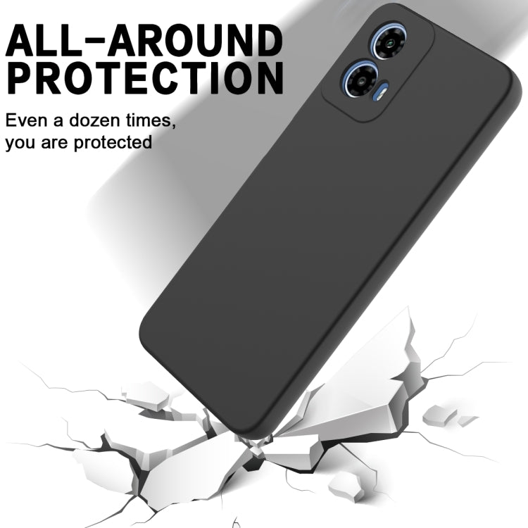 For Motorola Moto G Power 2024 Pure Color Liquid Silicone Shockproof Phone Case(Black) - Motorola Cases by buy2fix | Online Shopping UK | buy2fix