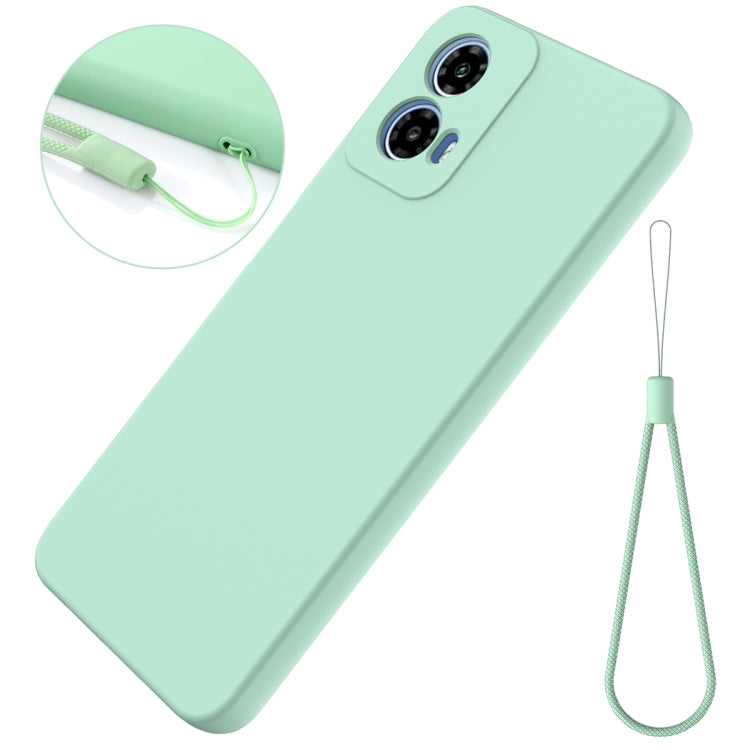 For Motorola Moto G Power 2024 Pure Color Liquid Silicone Shockproof Phone Case(Green) - Motorola Cases by buy2fix | Online Shopping UK | buy2fix