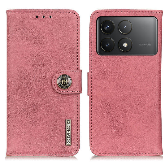 For Xiaomi Redmi K70 5G / K70 Pro 5G KHAZNEH Cowhide Texture Flip Leather Phone Case(Pink) - K70 Cases by buy2fix | Online Shopping UK | buy2fix