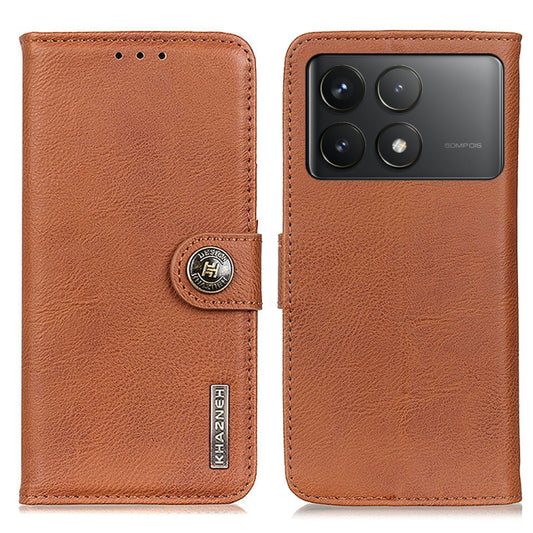 For Xiaomi Redmi K70 5G / K70 Pro 5G KHAZNEH Cowhide Texture Flip Leather Phone Case(Brown) - K70 Cases by buy2fix | Online Shopping UK | buy2fix