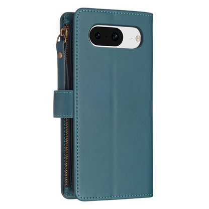 For Google Pixel 8 9 Card Slots Zipper Wallet Leather Flip Phone Case(Green) - Google Cases by buy2fix | Online Shopping UK | buy2fix