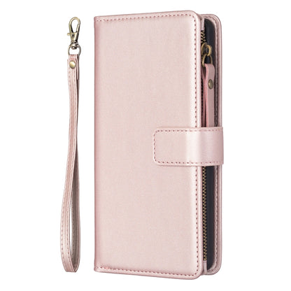 For Google Pixel 8 9 Card Slots Zipper Wallet Leather Flip Phone Case(Rose Gold) - Google Cases by buy2fix | Online Shopping UK | buy2fix