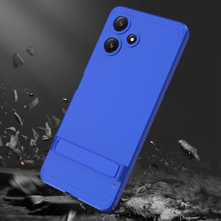 For Xiaomi Redmi 12 5G GKK Three Stage Splicing Full Coverage PC Phone Case with Stand(Blue) - Xiaomi Cases by GKK | Online Shopping UK | buy2fix