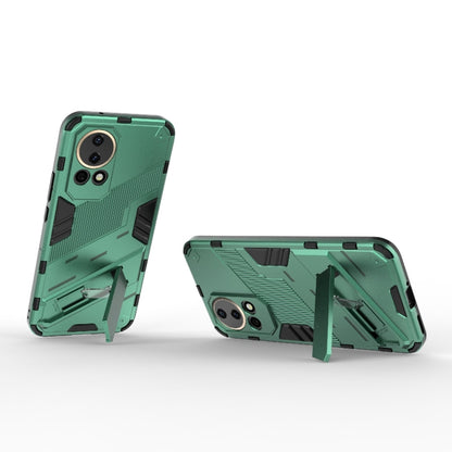 For Huawei nova 12 5G Punk Armor 2 in 1 PC + TPU Phone Case with Holder(Green) - Huawei Cases by buy2fix | Online Shopping UK | buy2fix