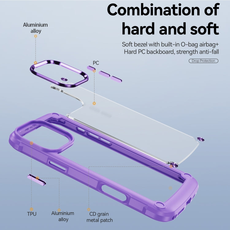 For iPhone 16 Pro TPU + PC Lens Protection Phone Case(Purple) - iPhone 16 Pro Cases by buy2fix | Online Shopping UK | buy2fix