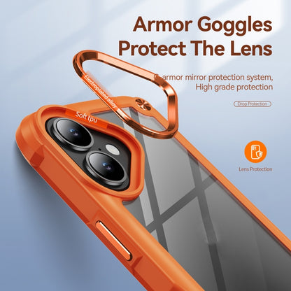 For iPhone 16 TPU + PC Lens Protection Phone Case(Orange) - iPhone 16 Cases by buy2fix | Online Shopping UK | buy2fix