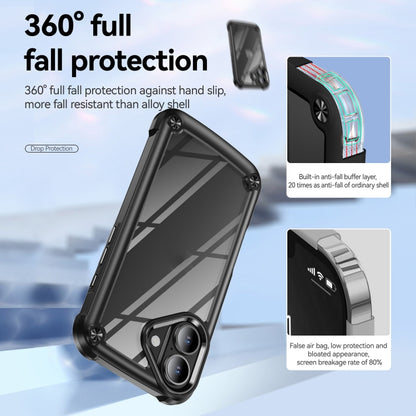 For iPhone 16 Plus TPU + PC Lens Protection Phone Case(Black) - iPhone 16 Plus Cases by buy2fix | Online Shopping UK | buy2fix