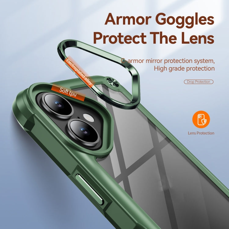 For iPhone 16 Plus TPU + PC Lens Protection Phone Case(Green) - iPhone 16 Plus Cases by buy2fix | Online Shopping UK | buy2fix