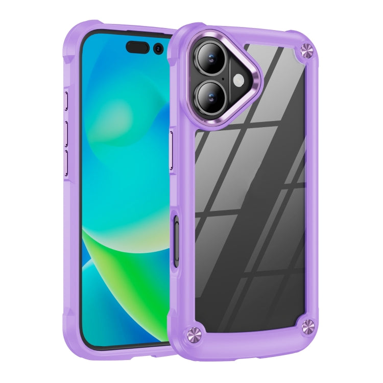 For iPhone 16 Plus TPU + PC Lens Protection Phone Case(Purple) - iPhone 16 Plus Cases by buy2fix | Online Shopping UK | buy2fix