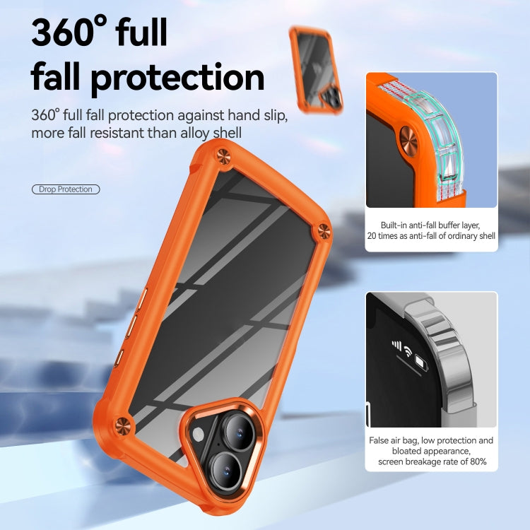 For iPhone 16 Plus TPU + PC Lens Protection Phone Case(Orange) - iPhone 16 Plus Cases by buy2fix | Online Shopping UK | buy2fix