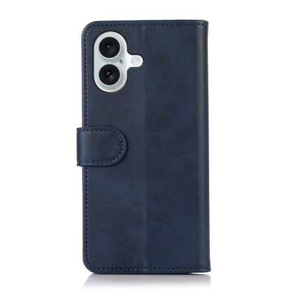 For iPhone 16 Plus Cow Texture Leather Phone Case(Blue) - iPhone 16 Plus Cases by buy2fix | Online Shopping UK | buy2fix