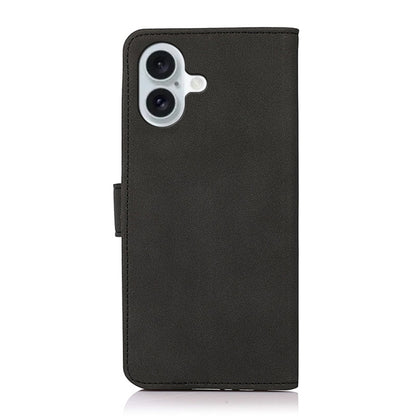 For iPhone 16 Plus KHAZNEH Matte Texture Leather Phone Case(Black) - iPhone 16 Plus Cases by buy2fix | Online Shopping UK | buy2fix