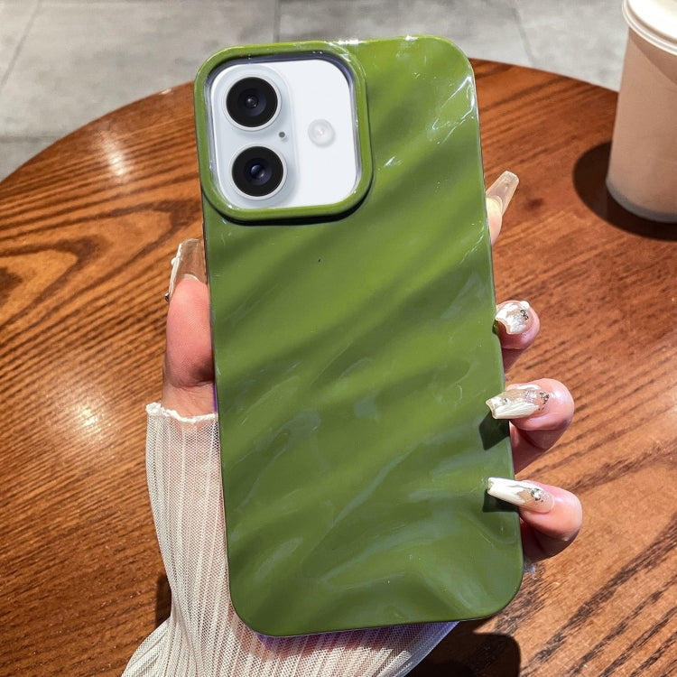 For iPhone 16 Plus Solid Color Wave Texture TPU Phone Case(Green) - iPhone 16 Plus Cases by buy2fix | Online Shopping UK | buy2fix