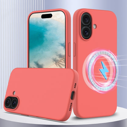 For iPhone 16 Plus Shockproof Silicone Magsafe Phone Case(Pink Orange) - iPhone 16 Plus Cases by buy2fix | Online Shopping UK | buy2fix