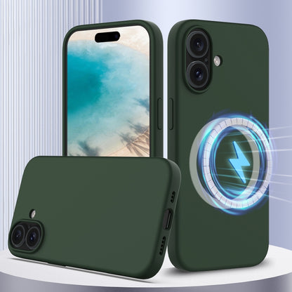 For iPhone 16 Plus Shockproof Silicone Magsafe Phone Case(Dark Green) - iPhone 16 Plus Cases by buy2fix | Online Shopping UK | buy2fix