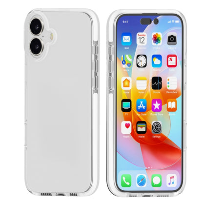 For iPhone 16 Plus Two-color Shockproof High Transparency TPU Phone Case(White) - iPhone 16 Plus Cases by buy2fix | Online Shopping UK | buy2fix